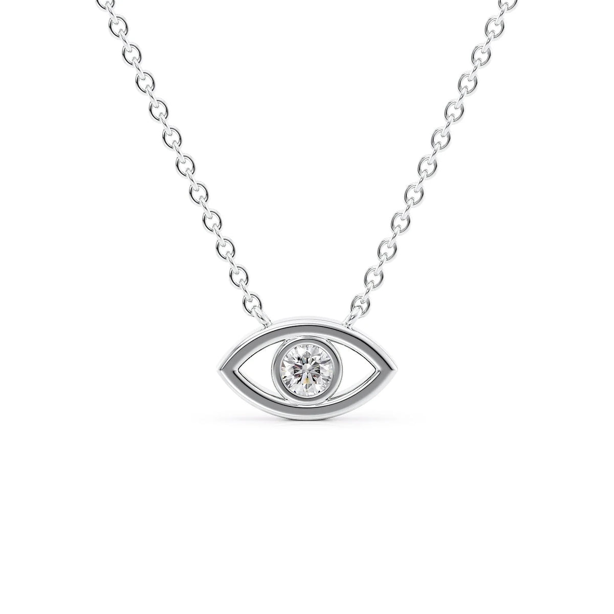 0.5CT Round Shape Moissanite Diamond Evil Eye Pendant For Her