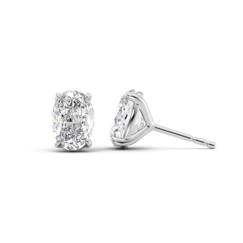1CT Oval Shape Moissanite Diamond Basket Stud Earring For Her