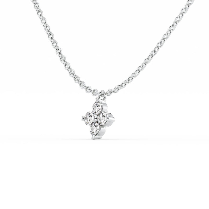1CT Round Shape Moissanite Diamond Clover Pendant For Women