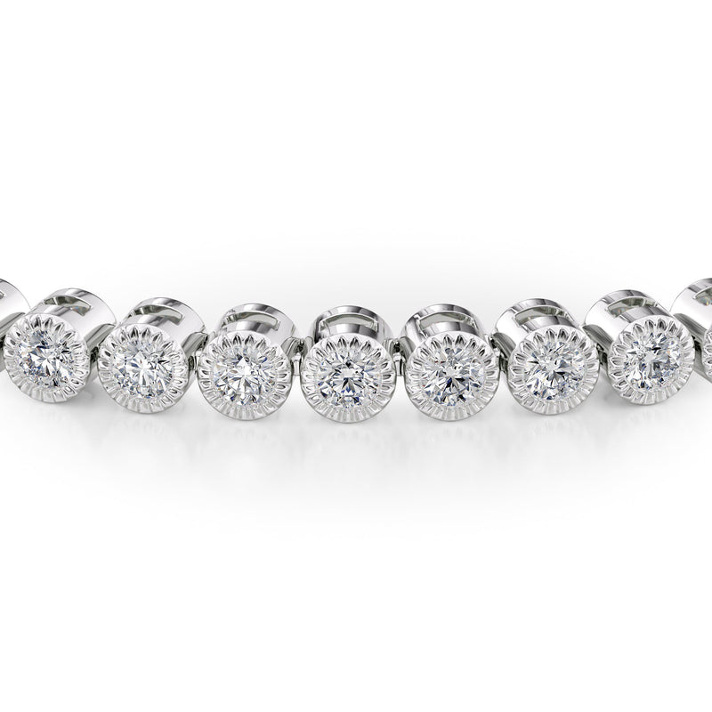 3CT Round Shape Moissanite Diamond Bezel Tennis Bracelet For Women