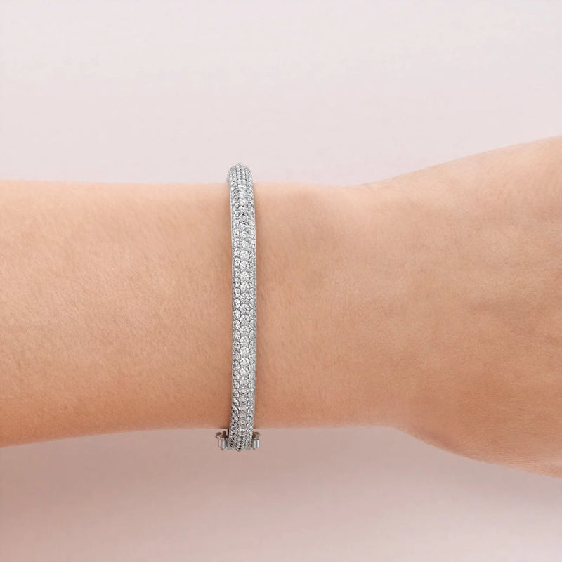 4CT Round Shape Moissanite Diamond Bangle For Women