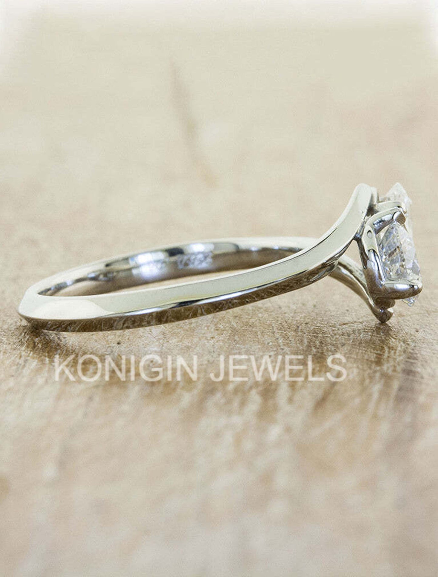 0.76CT Round Shape Colorless Double Moissanite Diamond Ring For Her
