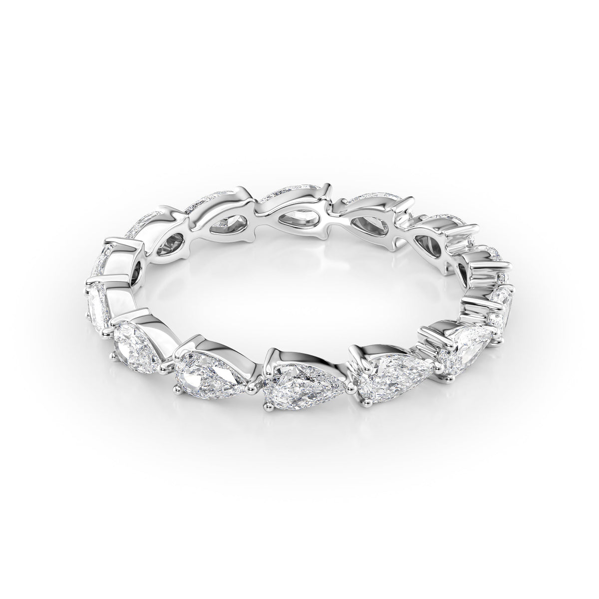 1.5CT East West Pear Eternity Wedding Band