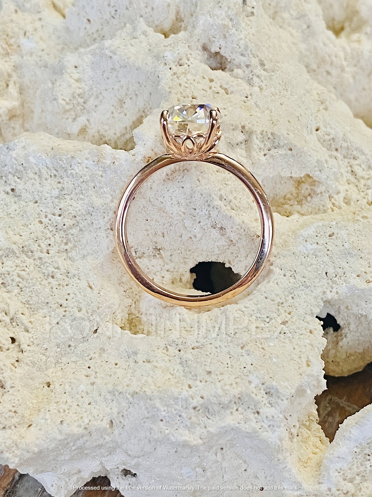 1 CT Cushion Shape Colorless Moissanite Diamond Gold Ring For Her