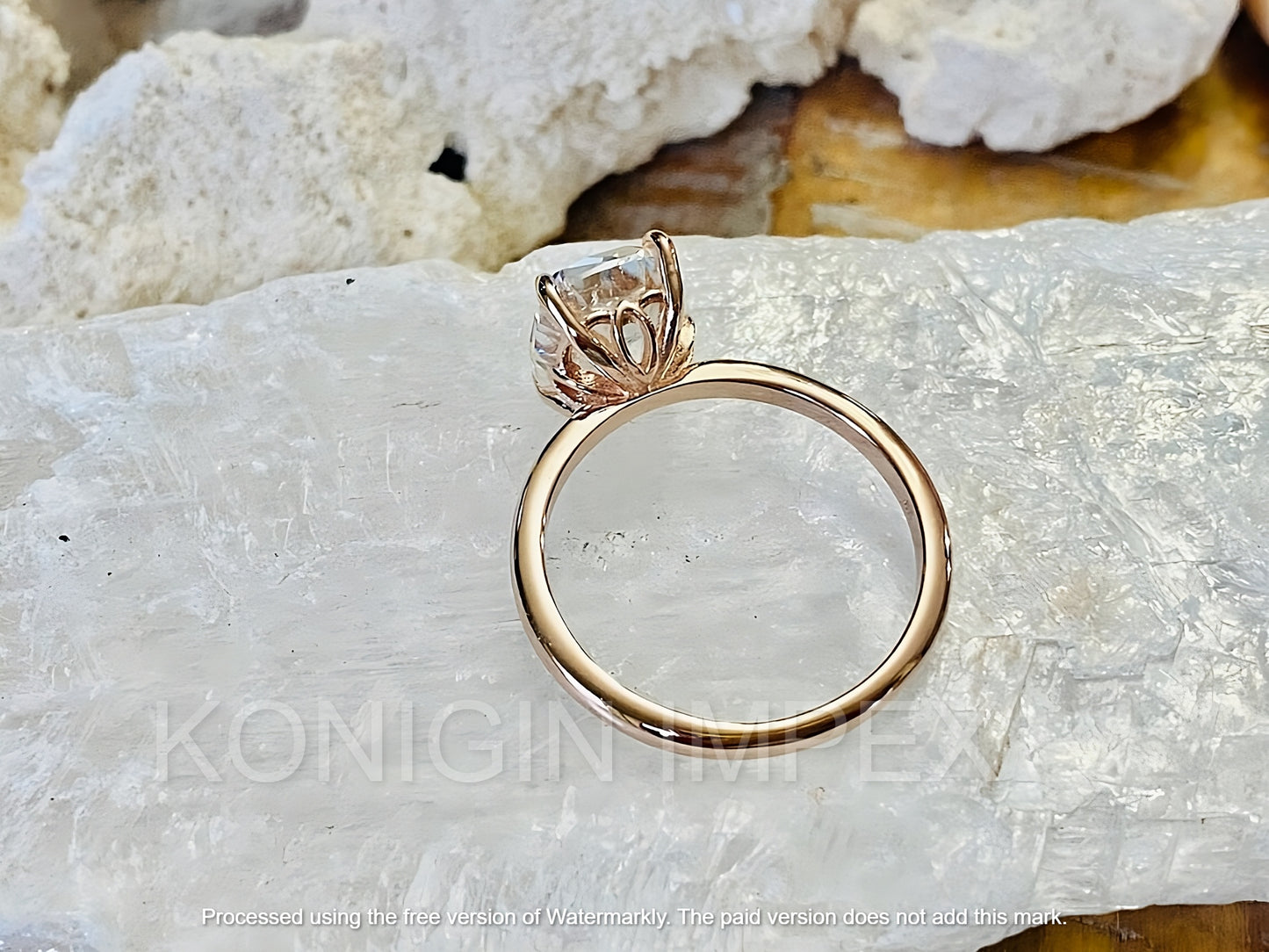 1 CT Cushion Shape Colorless Moissanite Diamond Gold Ring For Her