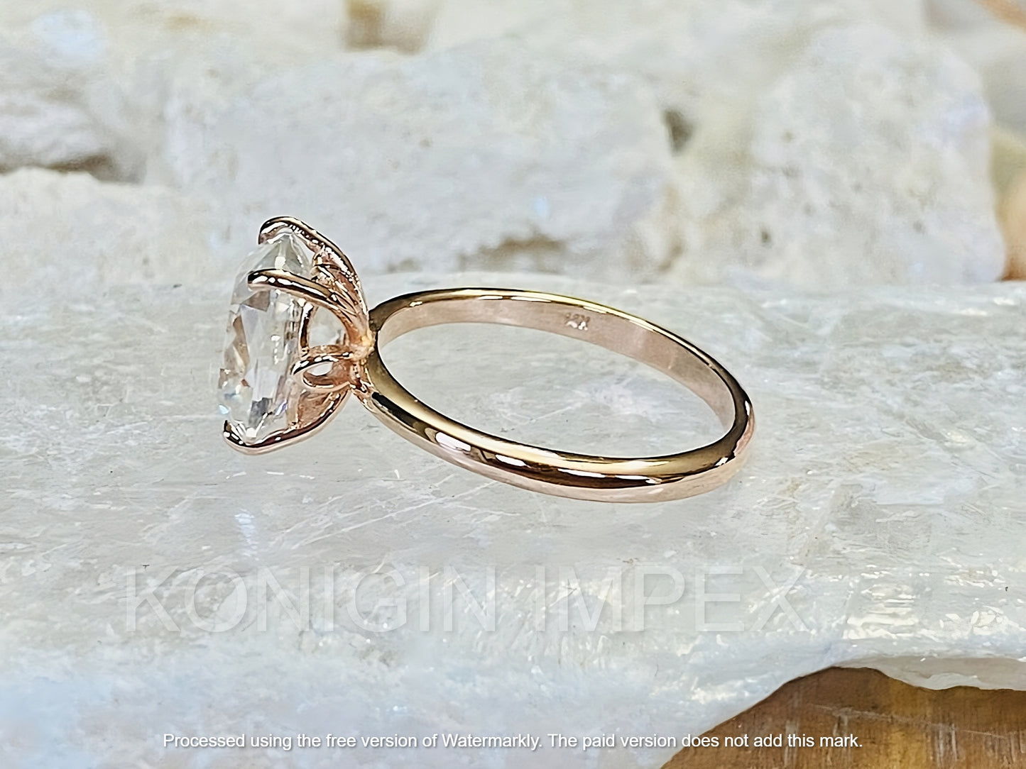 1 CT Cushion Shape Colorless Moissanite Diamond Gold Ring For Her