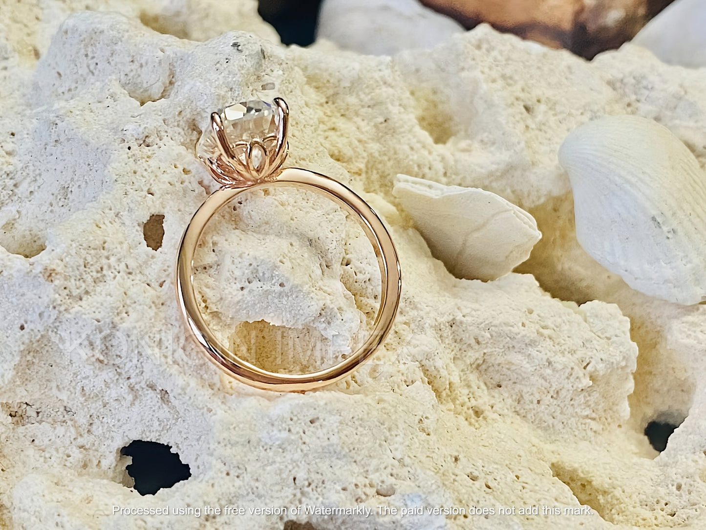 1 CT Cushion Shape Colorless Moissanite Diamond Gold Ring For Her