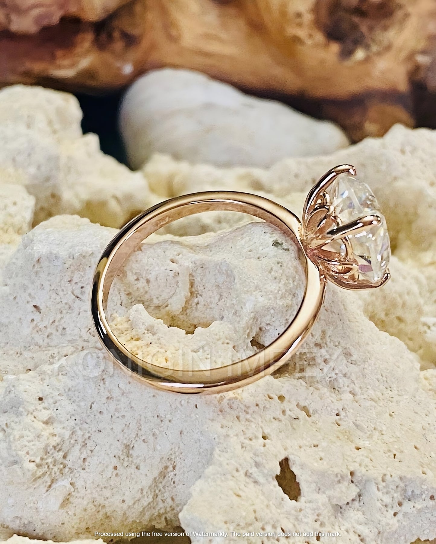 1 CT Cushion Shape Colorless Moissanite Diamond Gold Ring For Her