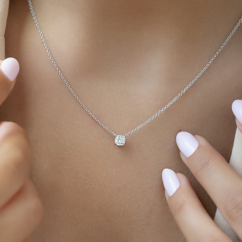 1CT Cushion Shape Moissanite Diamond Pendant For Her