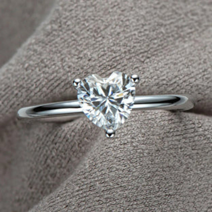 Heart Solitaire Ring