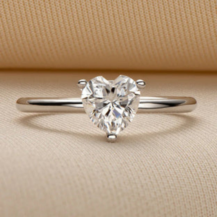 Heart Solitaire Ring