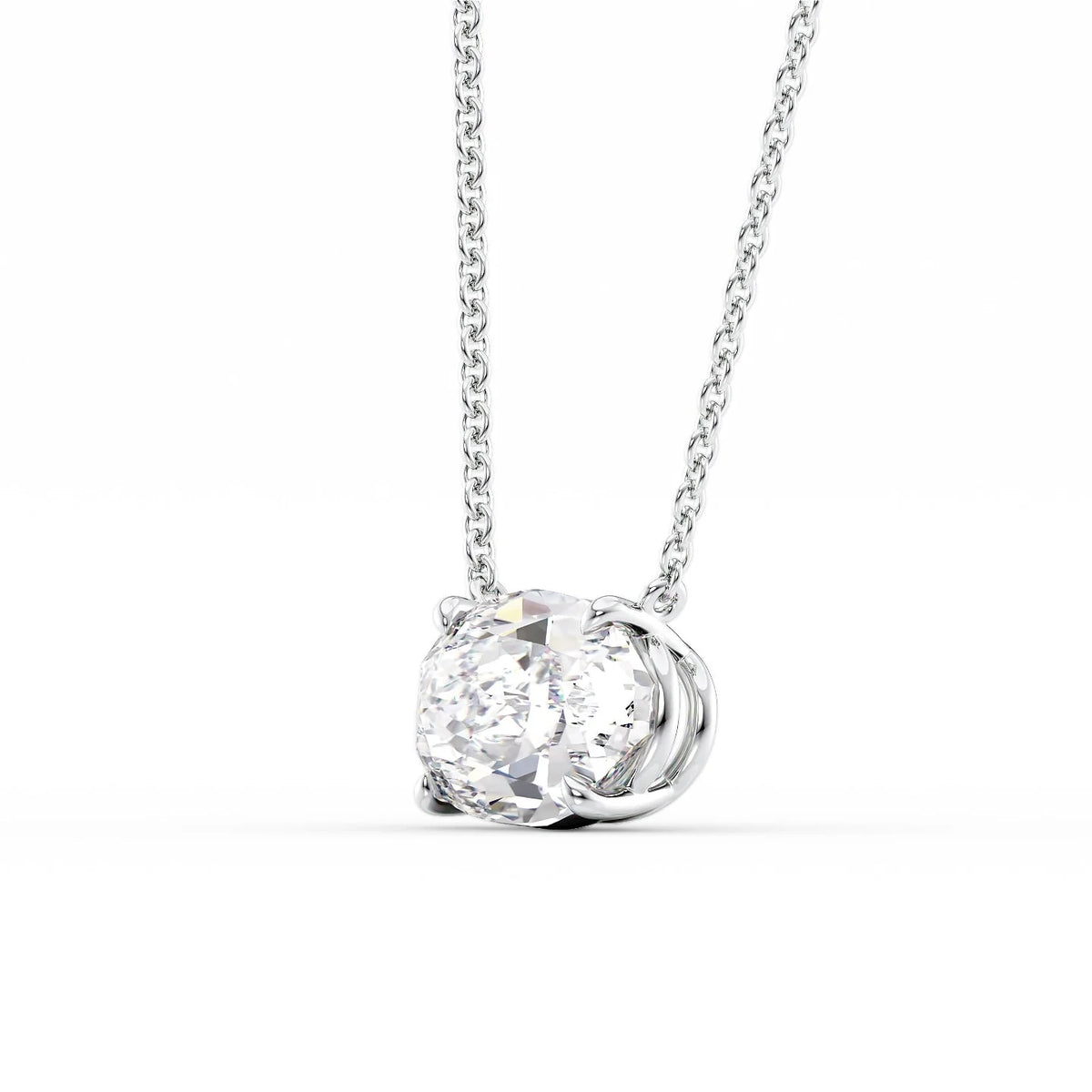 1CT Oval Shape Moissanite Diamond  Solitaire Pendant For Her