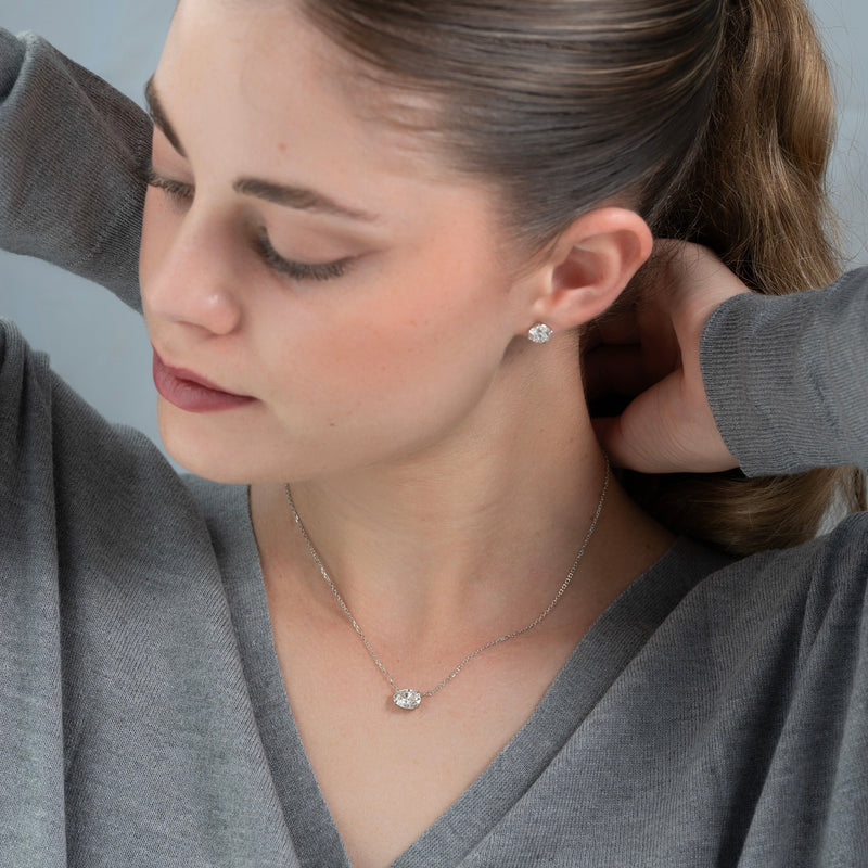 1CT Oval Shape Moissanite Diamond  Solitaire Pendant For Her