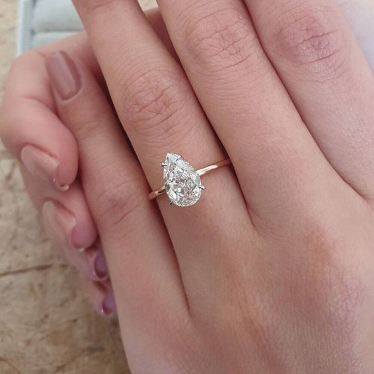 Pear Solitaire Ring