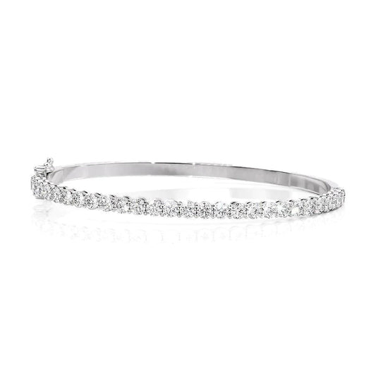 2.5CT Round Shape Moissanite Diamond Eternity Bangle Bracelet For Her