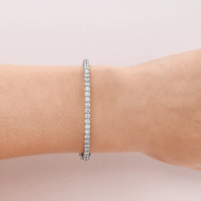 2.5CT Round Shape Moissanite Diamond Eternity Bangle Bracelet For Her