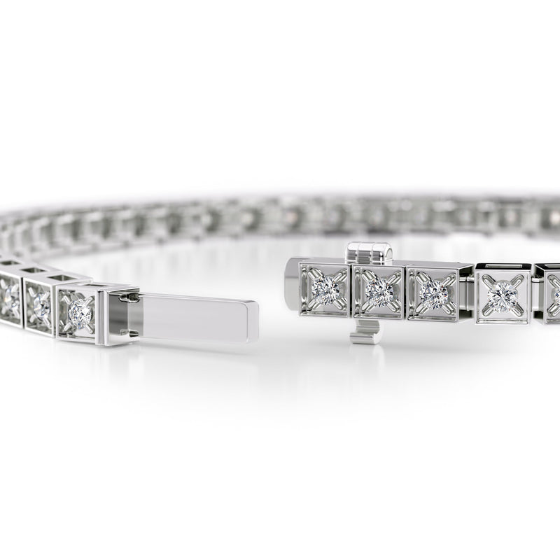 2.5CT Round Shape Moissanite Diamond Tennis Bracelet For Women