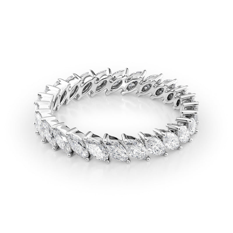 2CT Slanted Marquise Eternity wedding Band