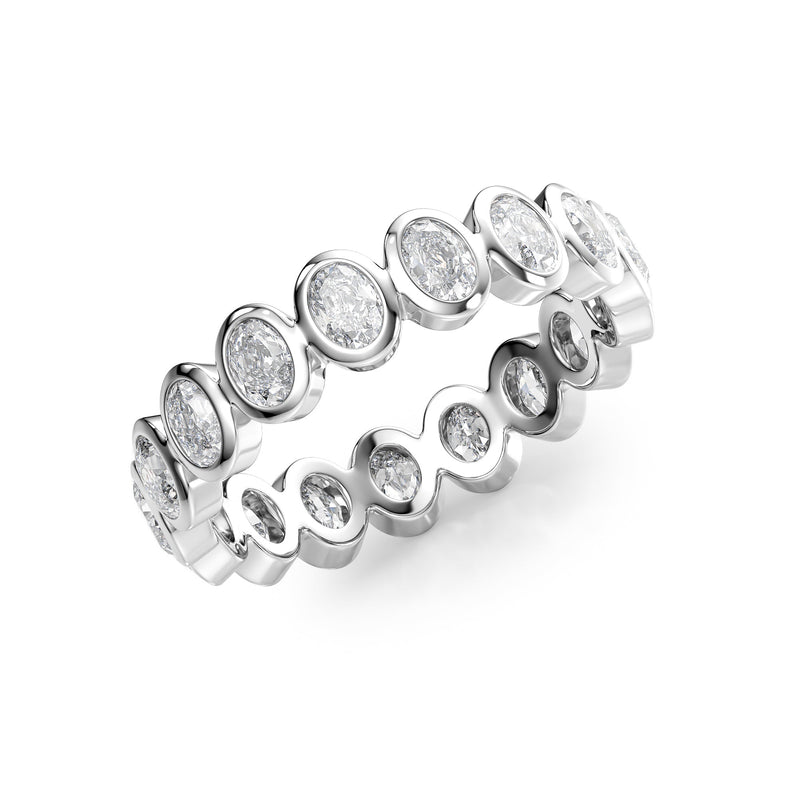 3CT Oval Bezel Eternity Wedding Band For Her