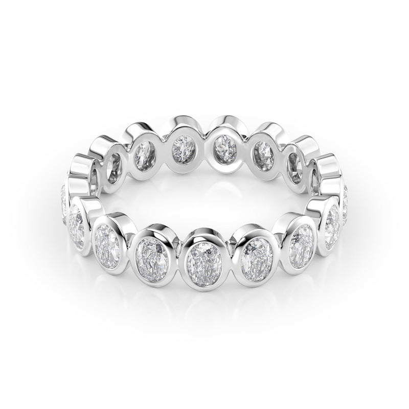 3CT Oval Bezel Eternity Wedding Band For Her