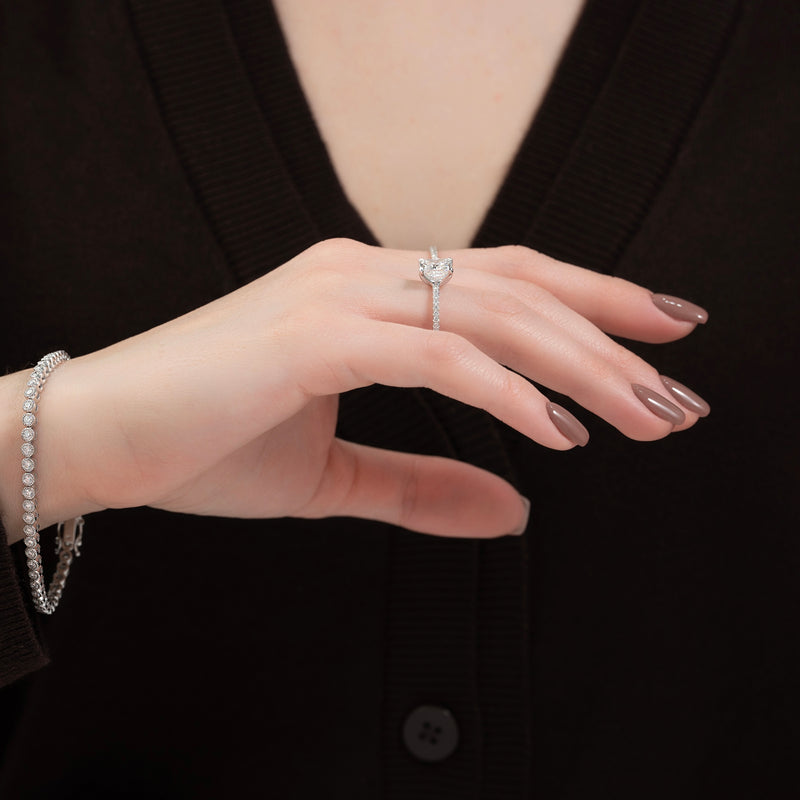 3CT Round Shape Moissanite Diamond Bezel Tennis Bracelet For Women