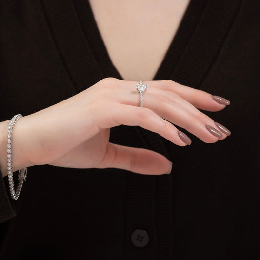 3CT Round Shape Moissanite Diamond Bezel Tennis Bracelet For Women