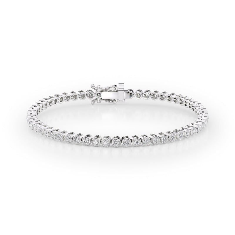 3CT Round Shape Moissanite Diamond Bezel Tennis Bracelet For Women