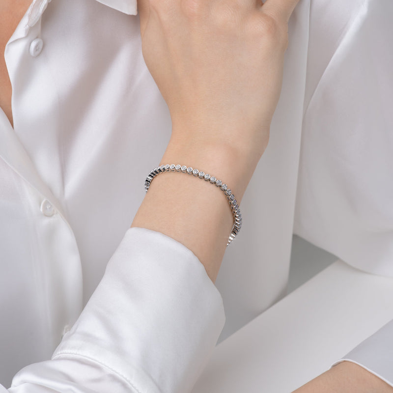 3CT Round Shape Moissanite Diamond Tennis Bracelet For Women