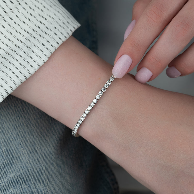 5CT Round Shape Moissanite Diamond Tennis Bracelet For Her