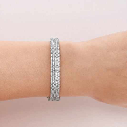 6CT Round Shape Moissanite Diamond Bangle For Women