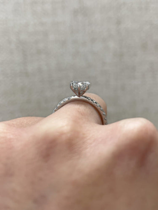 6mm Heart Shape Colorless Moissanite Diamond Ring For Her