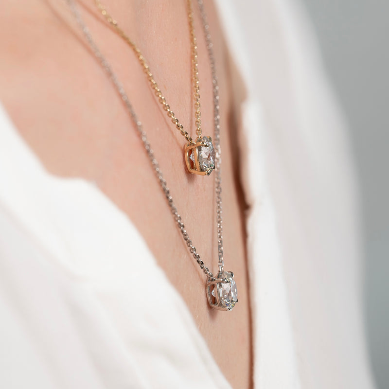 8mm Round Shape Colorless Moissanite Diamond Pendant For Her