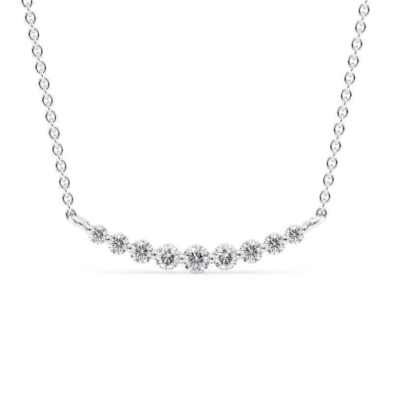 Round Shape Moissanite Diamond Curved Shape Pendant For Her