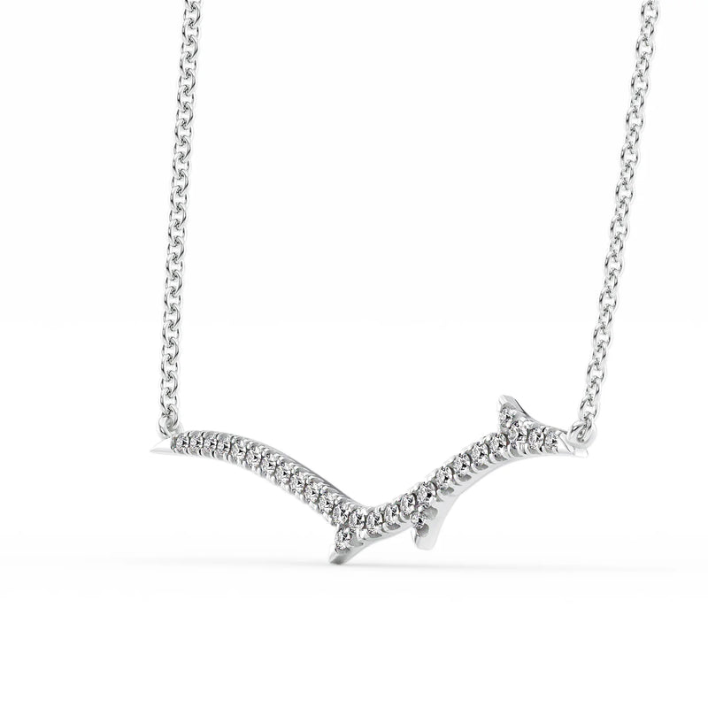 Round Shape Moissanite Small Twig Pave Necklace For Her