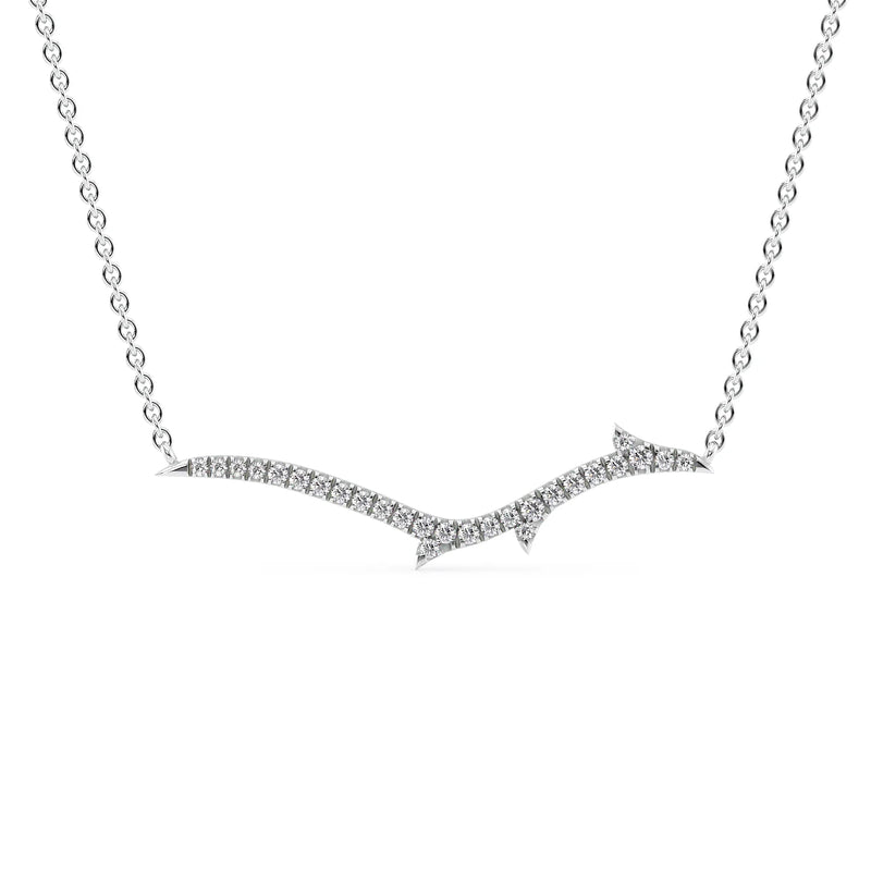 Round Shape Moissanite Small Twig Pave Necklace For Her