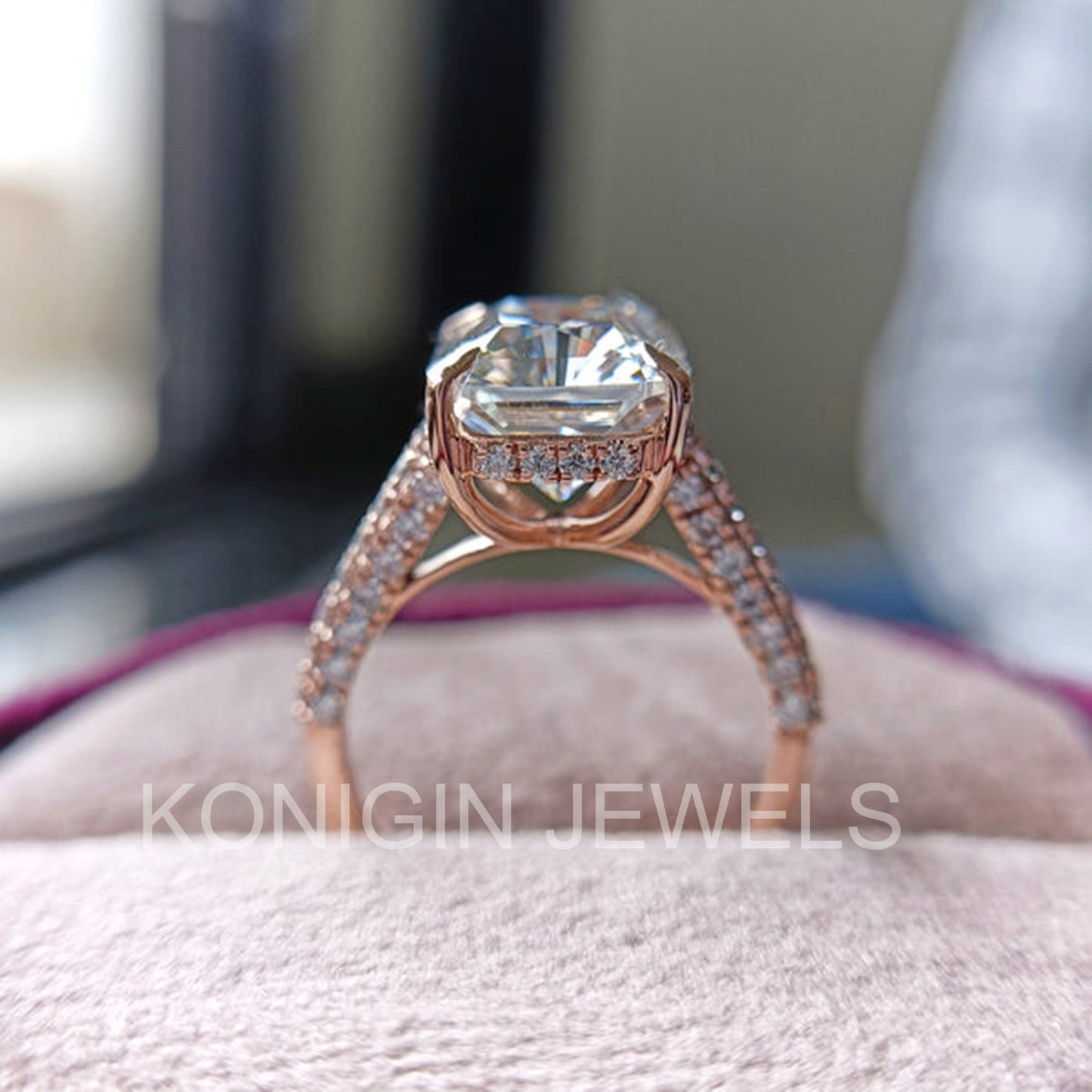 2 CT Radiant Shape Colorless Moissanite Diamond Solitair Ring For Her