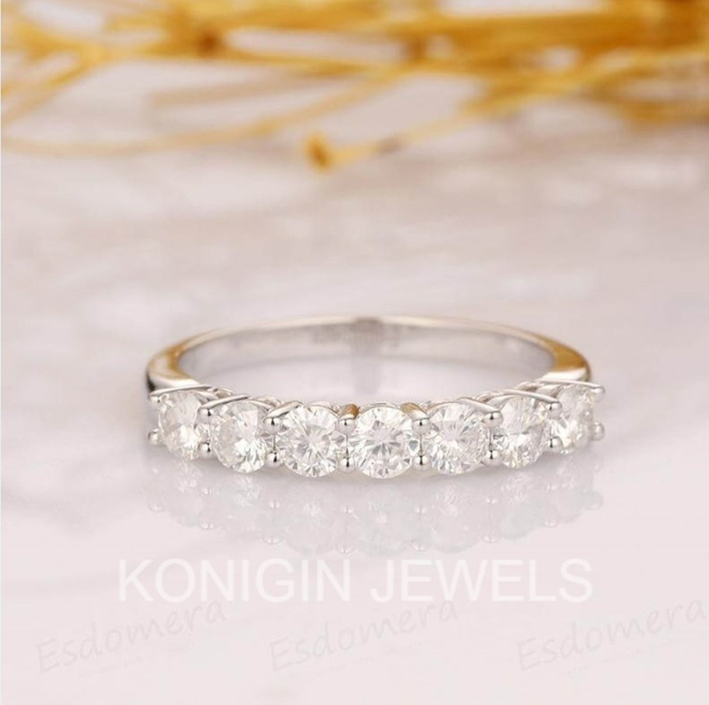 3MM Round Shape Colorless Moissanite Diamond Ring For Women