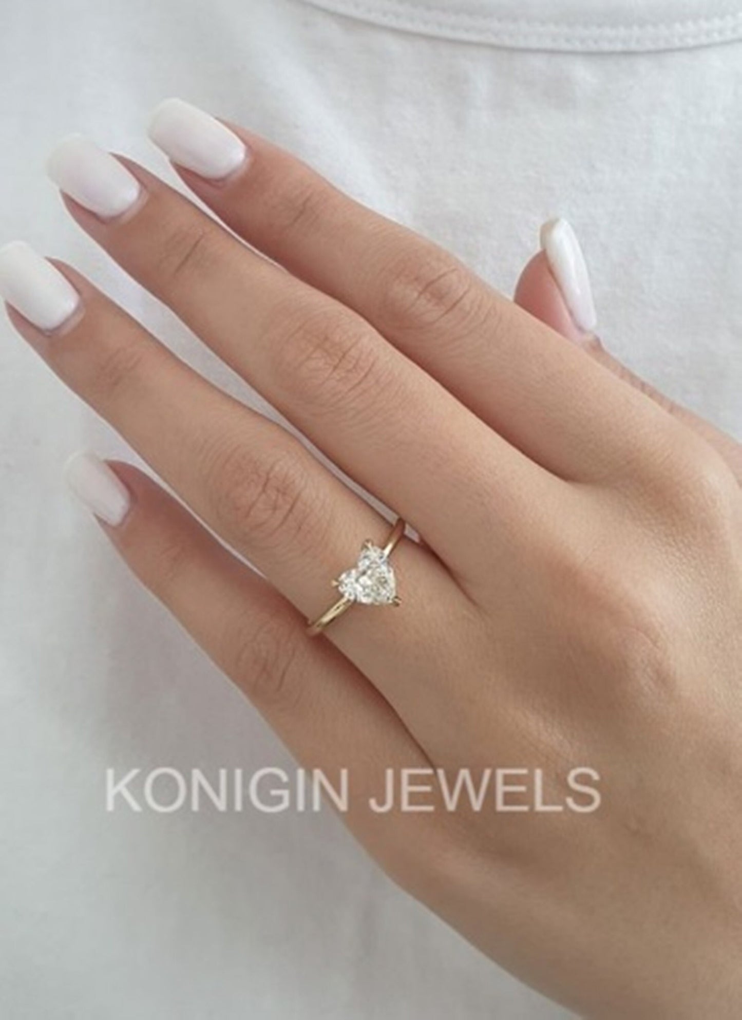 1 Carat Heart Shape Colorless Moissanite Diamond Solitaire Engagement Ring