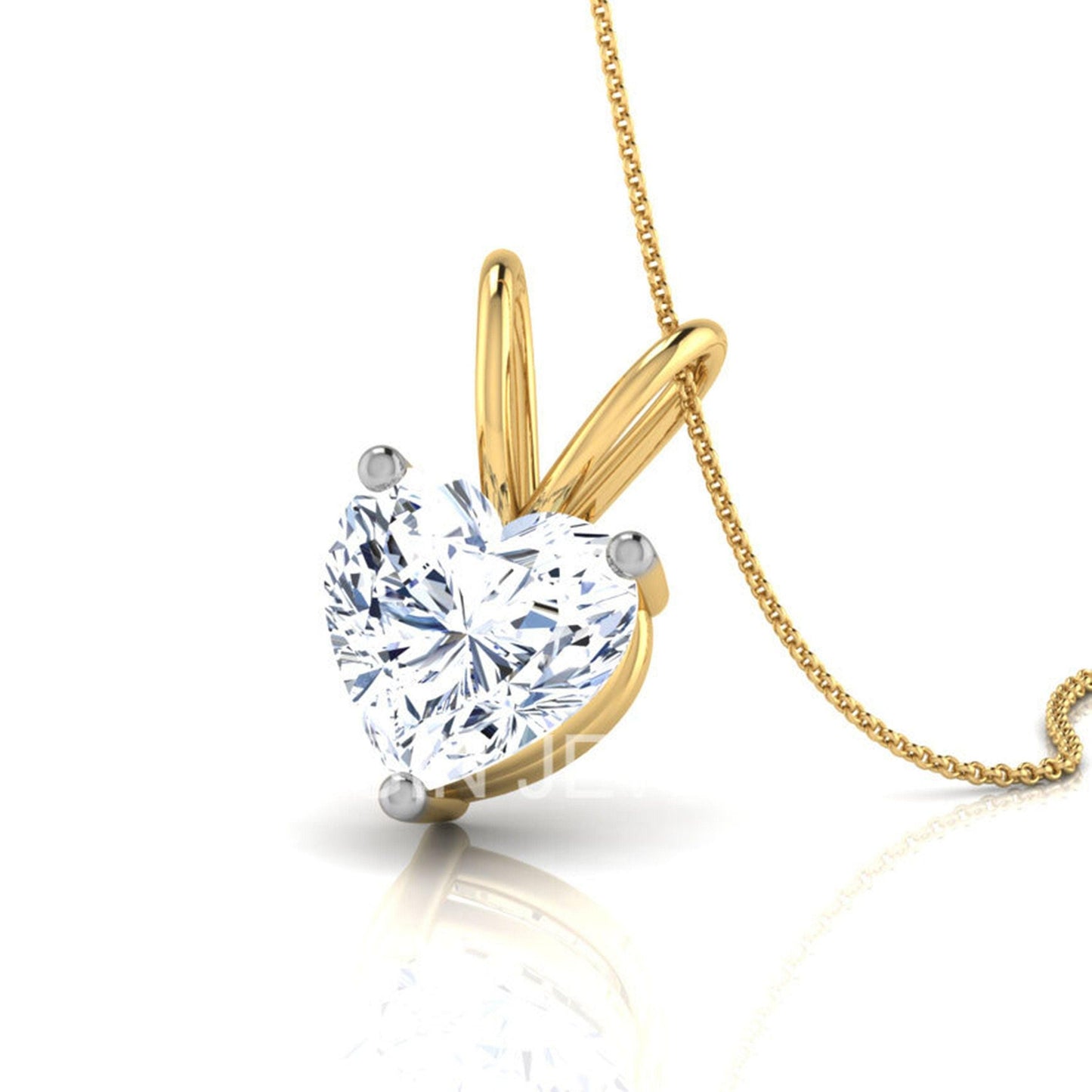 2CT Heart Shape Colorless Moissanite Diamond Gold Pendant For Women